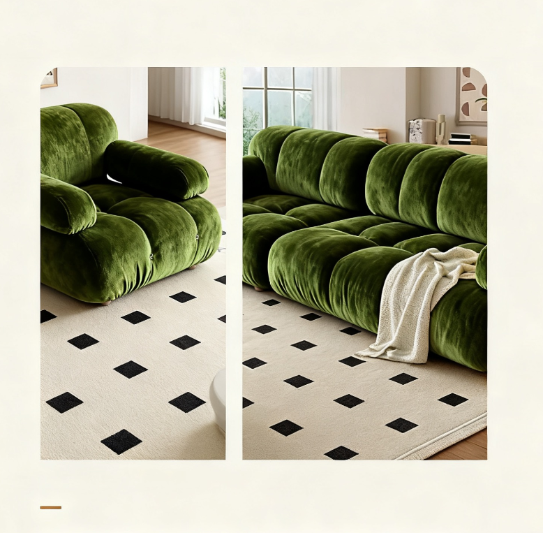 4 Seater Sustainable Iconic Design Modular Sofa with Biodegradable S-Wave Fabric