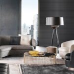 Luxury Swivel Brown Armchair with Goose Down Cushions and Bronze Metal Base