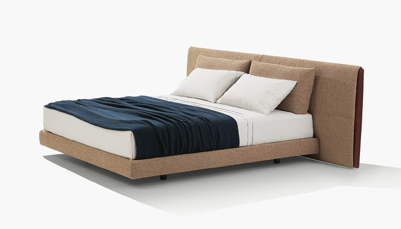 Modern Fabric Bed Queen King Size with upholstered headboard