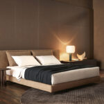 Modern Fabric Bed Queen King Size with upholstered headboard
