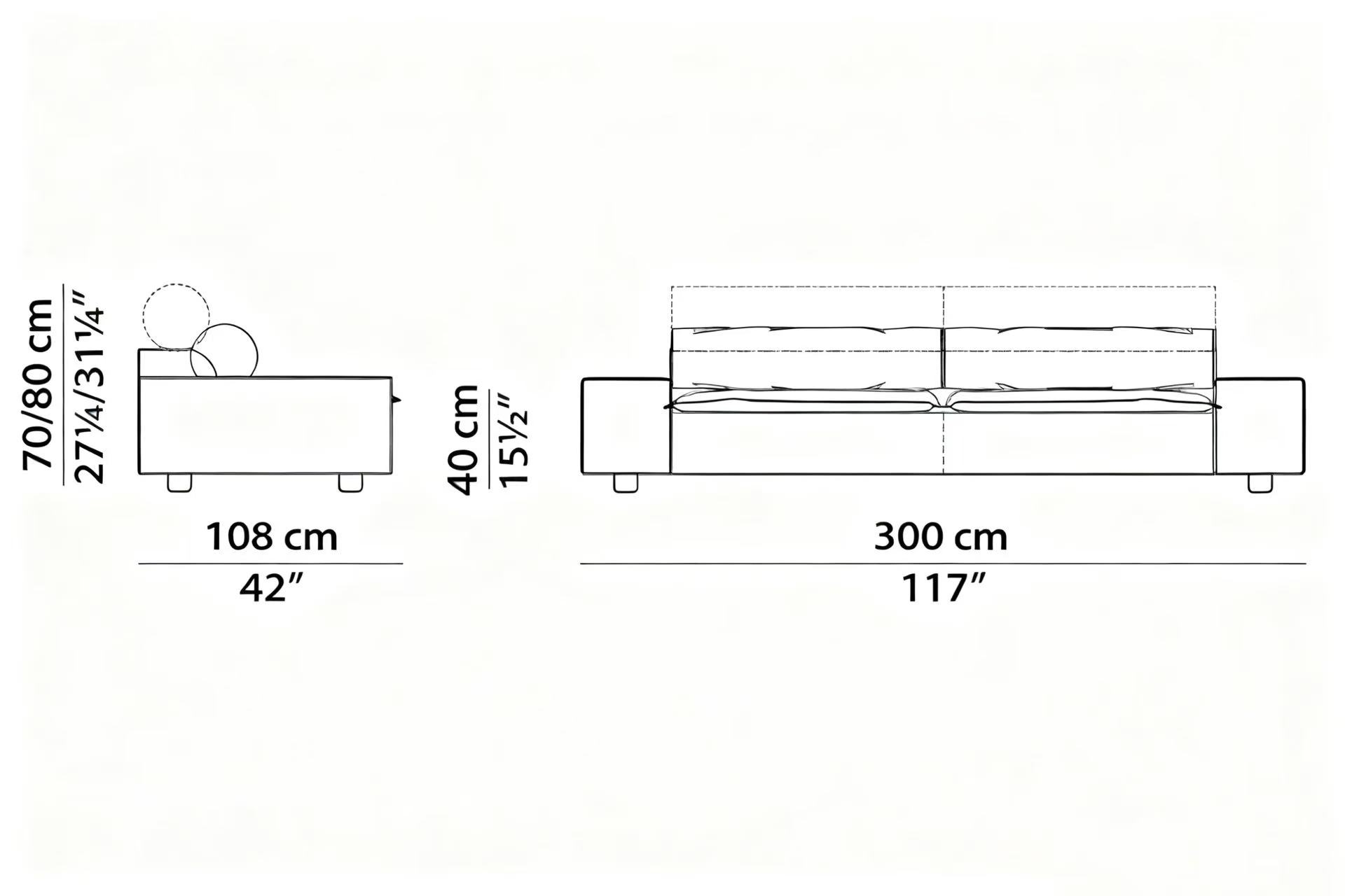 Modular Leather Sofa Goose Down Cushions Raw Edge Stitching Mid Century Design