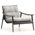 Italian Minimalist Modern Saddle microfiber leather Smoked Armchair