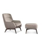 Curved Backrest Armchair with Signature Leather Strap and Anti-Fingerprint Finish