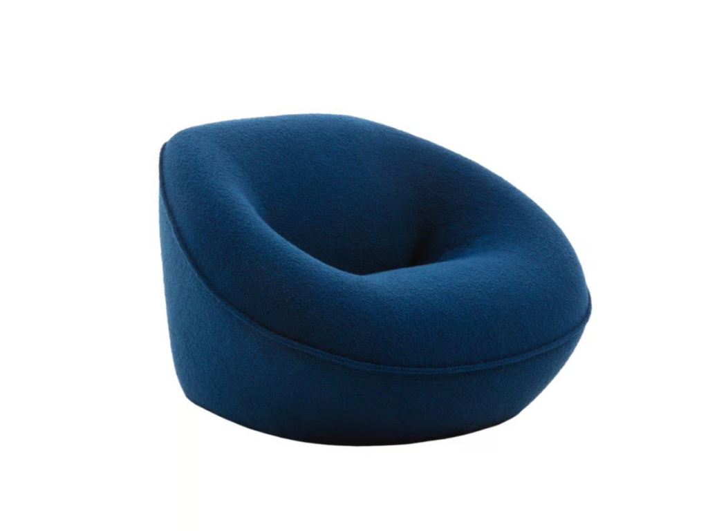 Plush Navy Bean Bag Chair Cozy Ergonomic Stylish Living Room Seating Chair