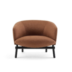 Curved Upholstered Swivel Armchair Linen Fabric Modern Comfortable Accent Chair