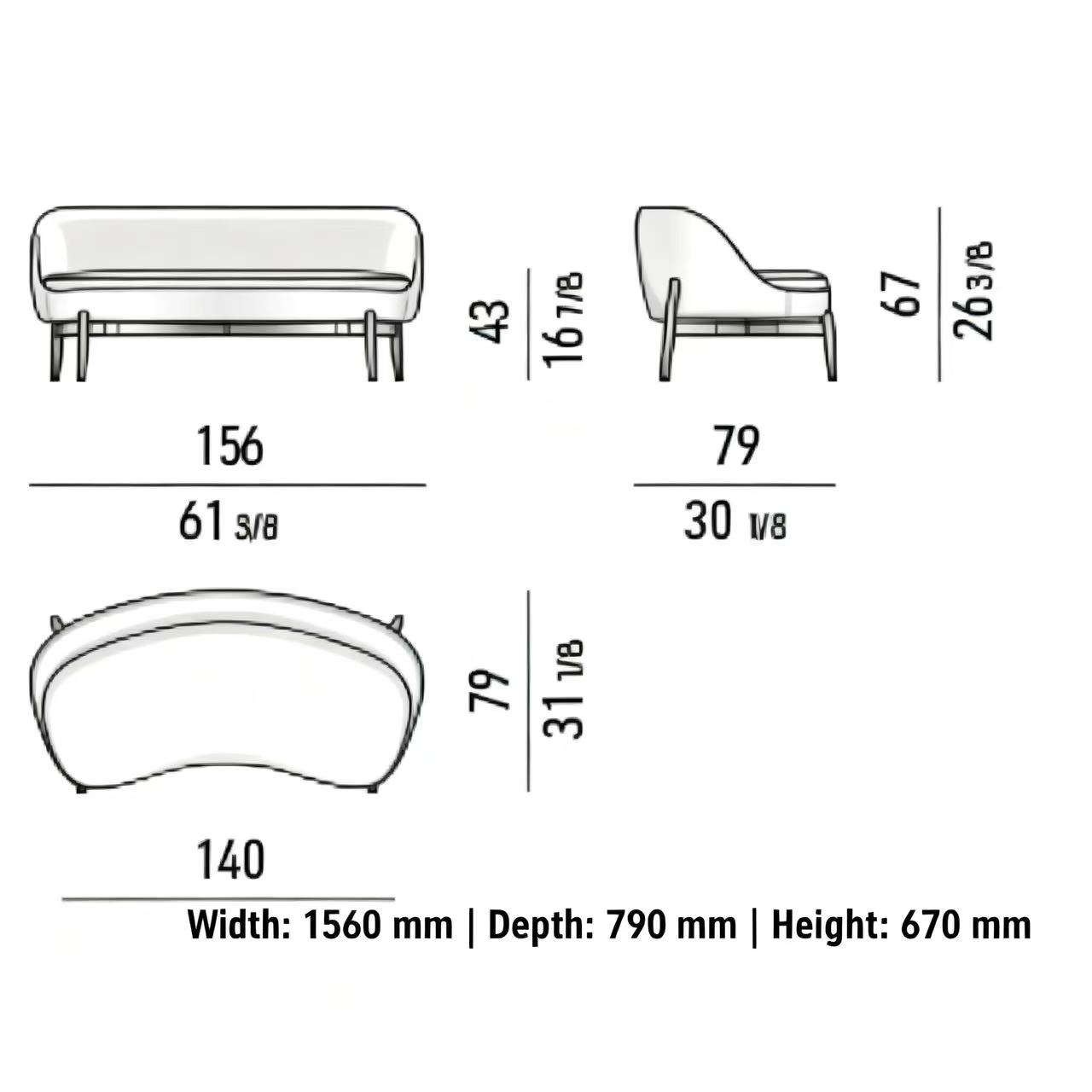 Modern Sofa with Removable Upholstery Solid Wood Legs and Swivel Base