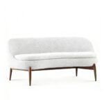Modern Sofa with Removable Upholstery Solid Wood Legs and Swivel Base