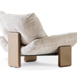 Luxury Armchair with Goose Down Quilting and Removable Leather Upholstery