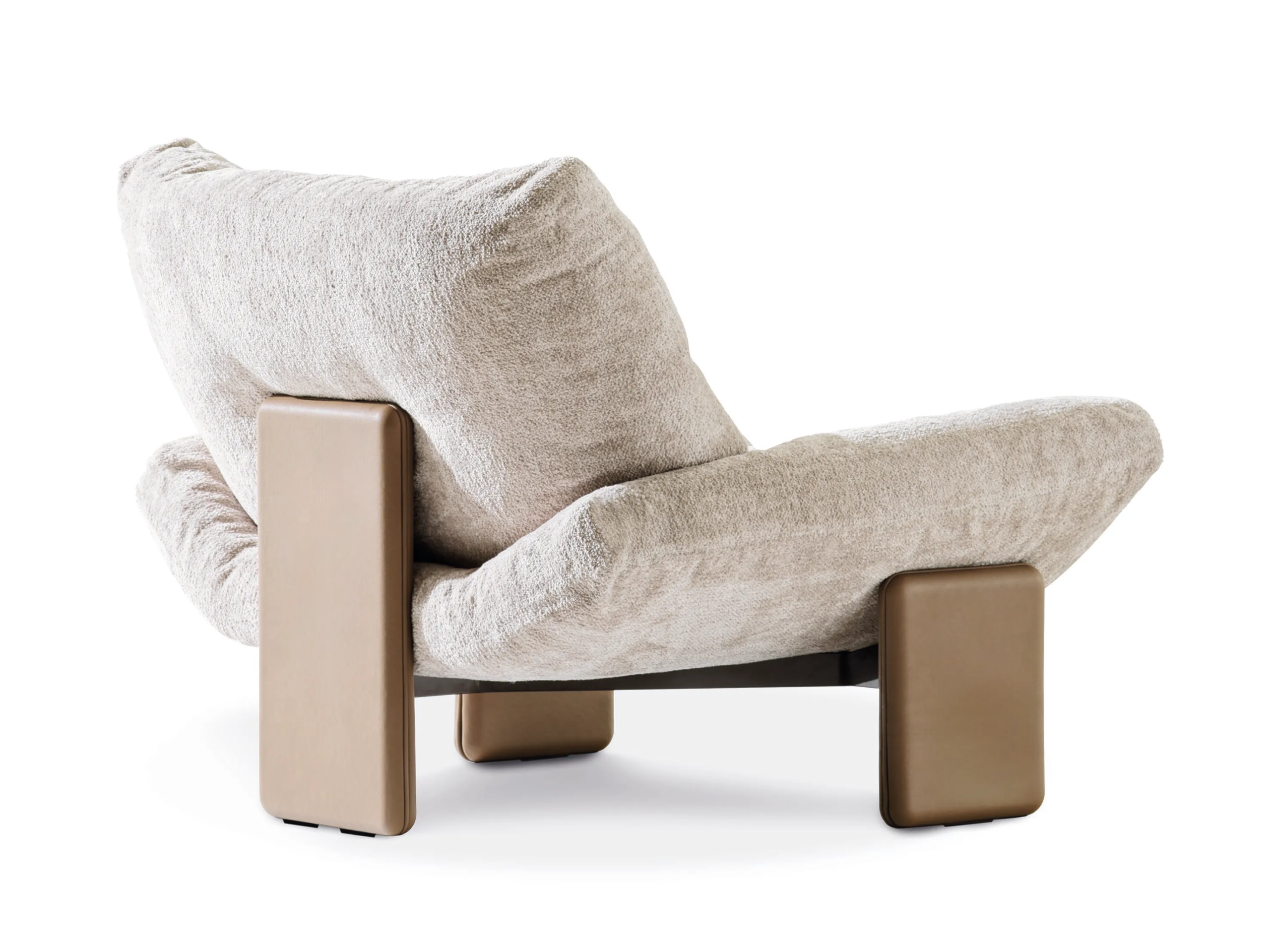 Luxury Armchair with Goose Down Quilting and Removable Leather Upholstery