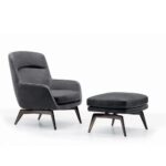 Curved Backrest Armchair with Signature Leather Strap and Anti-Fingerprint Finish