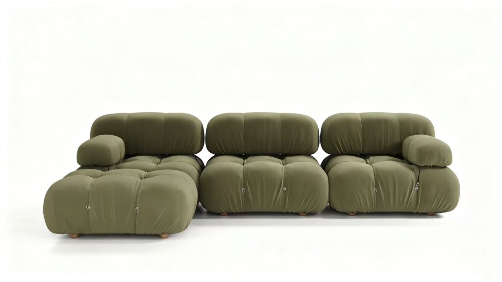4 Seater Sustainable Iconic Design Modular Sofa with Biodegradable S-Wave Fabric