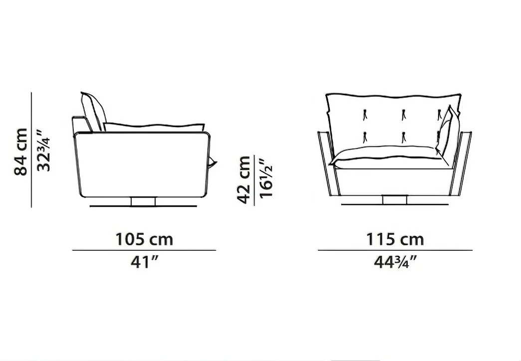 Light Gray Modern Swivel Armchair with Tufted Cushion & Decorative Stitching