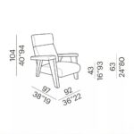 Navy Blue Fabric Accent Chair with High Back & Angled Wooden Legs