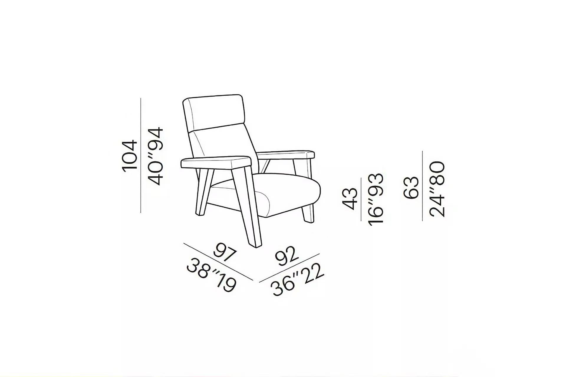 Navy Blue Fabric Accent Chair with High Back & Angled Wooden Legs