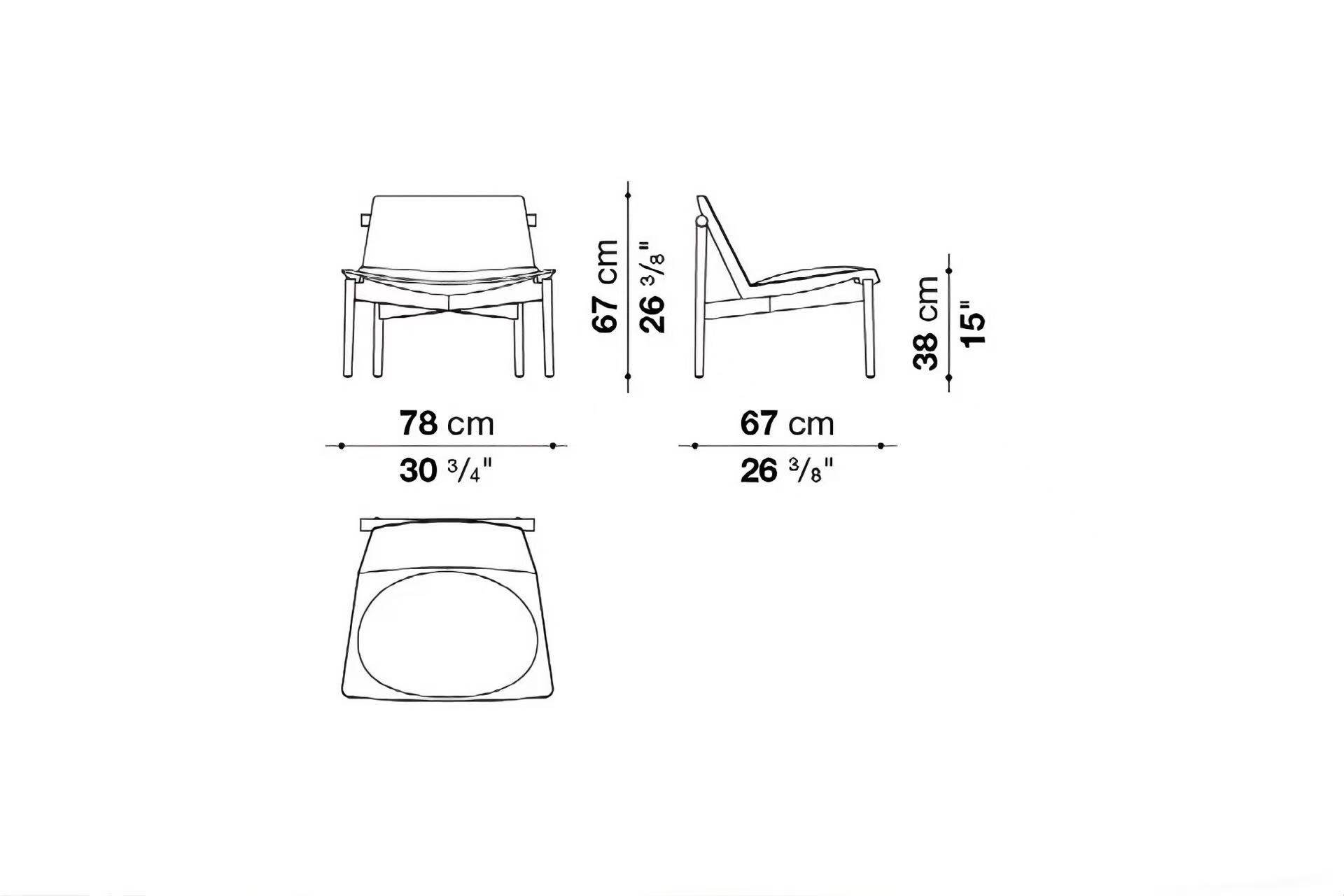 Minimalist Plywood Lounge Chair Light Wood Frame Brown Leather Cushion