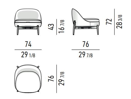 Genuine Leather with Tree-Inspired Legs Green Armchair