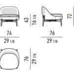 Light Yellow Cotton Upholstered Armchair with Wooden Legs