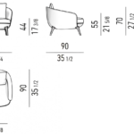 Luxury Leather Lounge Brown Armchair with Armrests