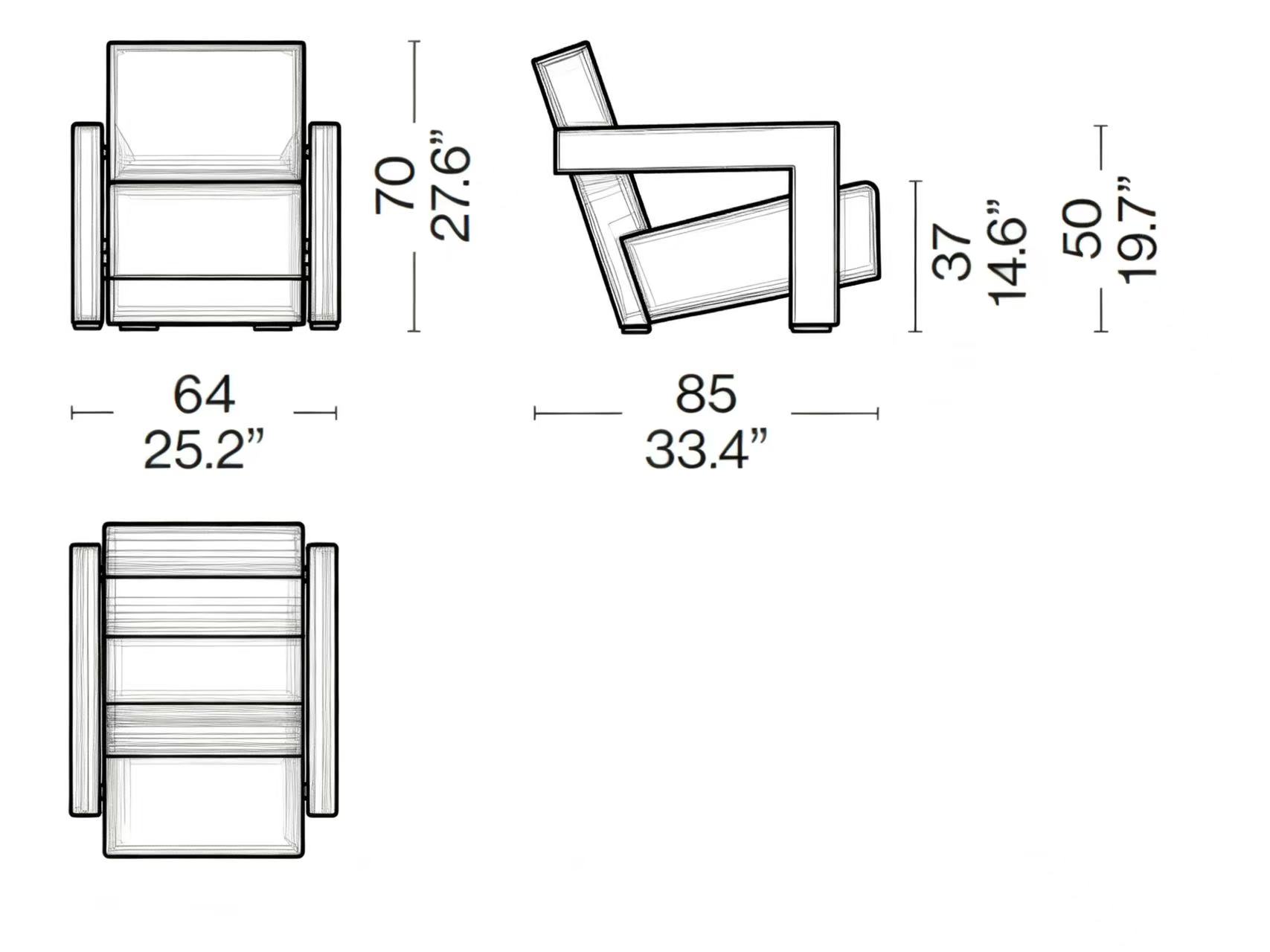 Colorful Stitching and Elastic Band Support Fabric Armchair