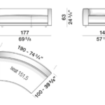 Modern Modular Sofa Curved Sections Recycled Cushions Timeless Style