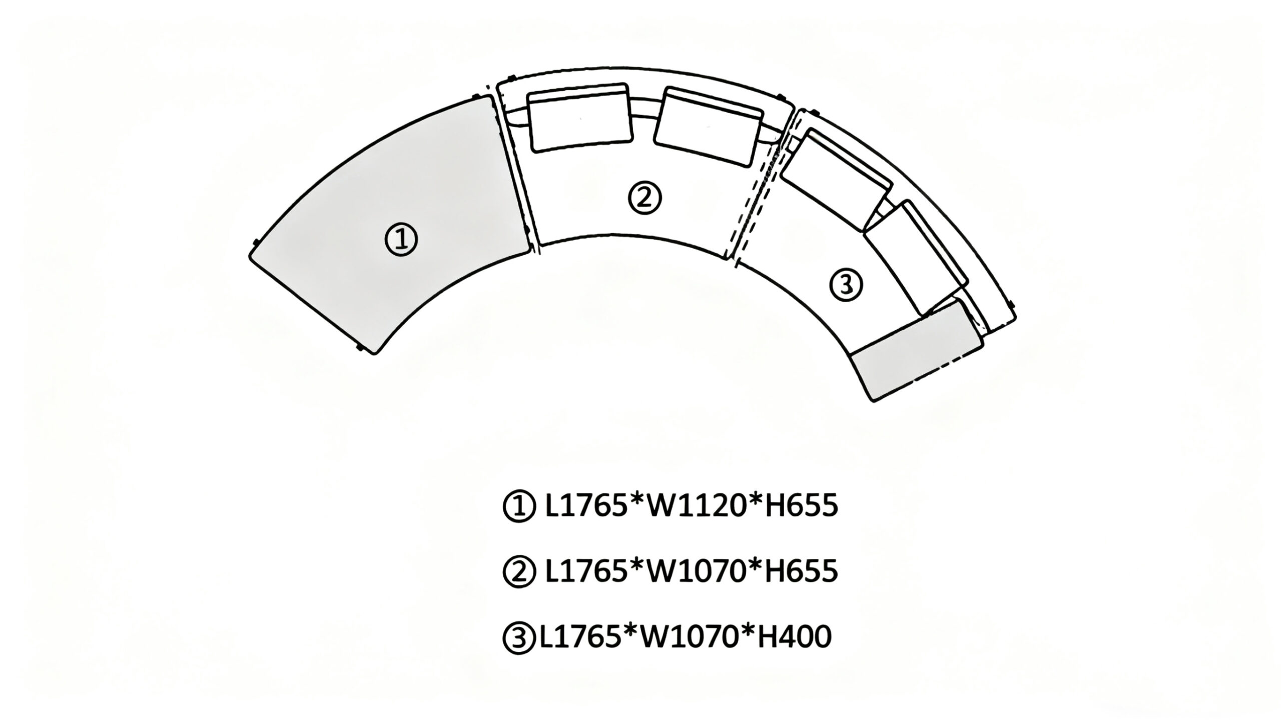 Sculptural Curved Sofa with Leather-Wrapped Base and Contrast Stitch Detailing