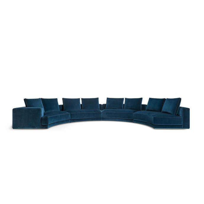 Modern Modular Sofa Curved Sections Recycled Cushions Timeless Style