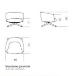 Curved Upholstered Swivel Armchair Linen Fabric Modern Comfortable Accent Chair