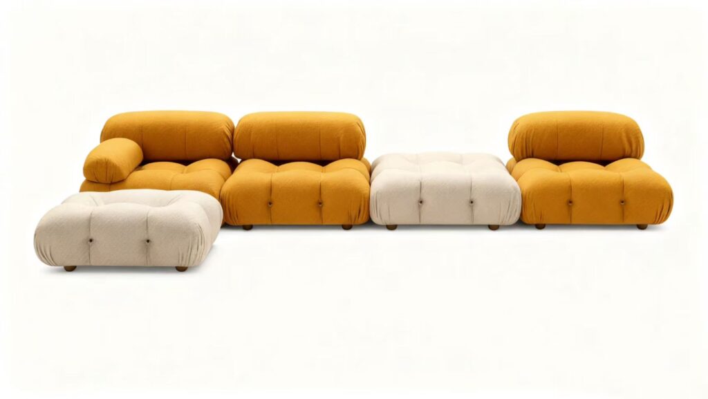 5 Seater Sustainable Iconic Design Modular Sofa with Biodegradable S-Wave Fabric
