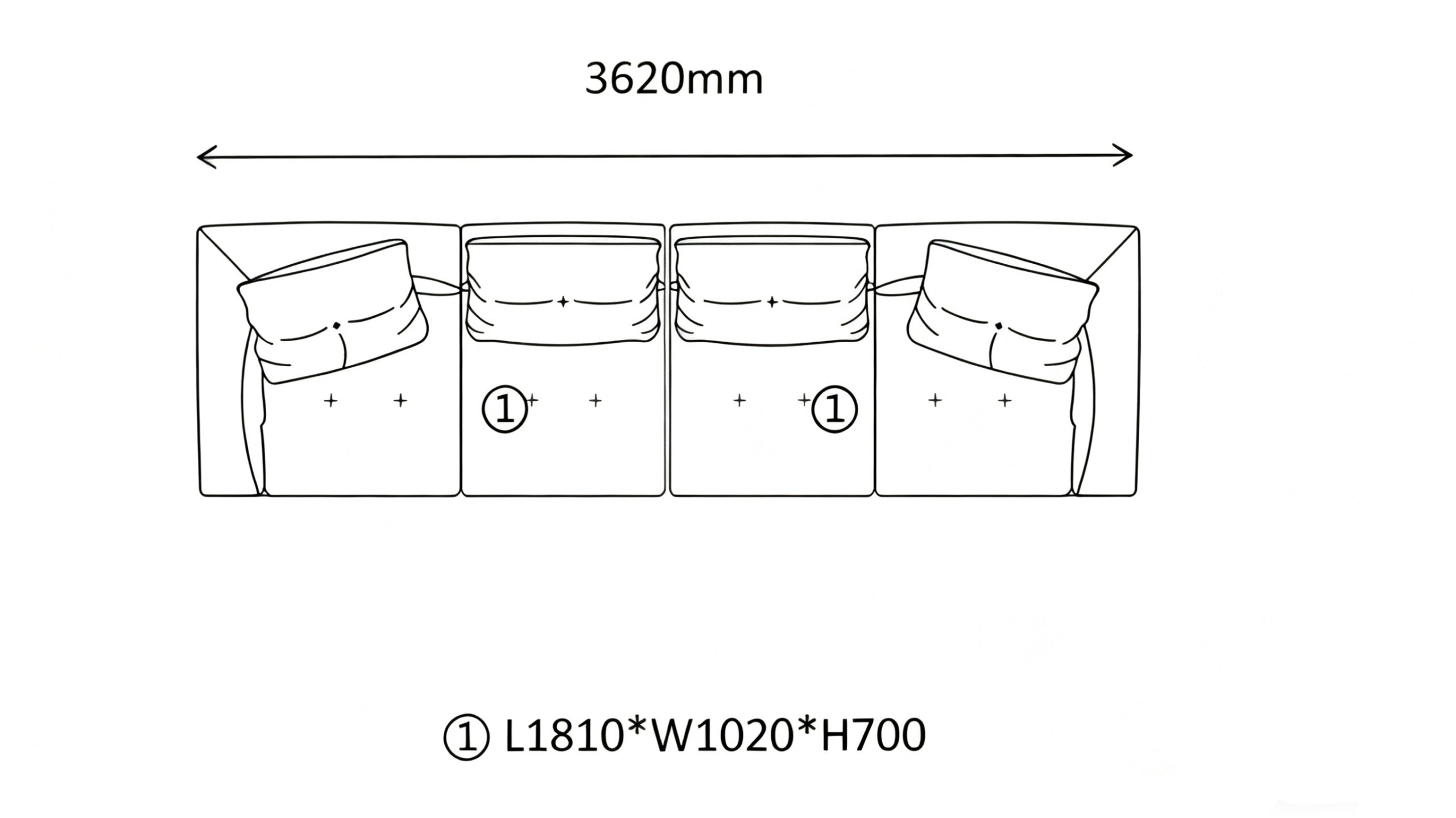 Floating Modular Sofa with Certified Goose Down Cushions and Couture Stitching