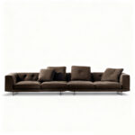 Floating Modular Sofa with Certified Goose Down Cushions and Couture Stitching