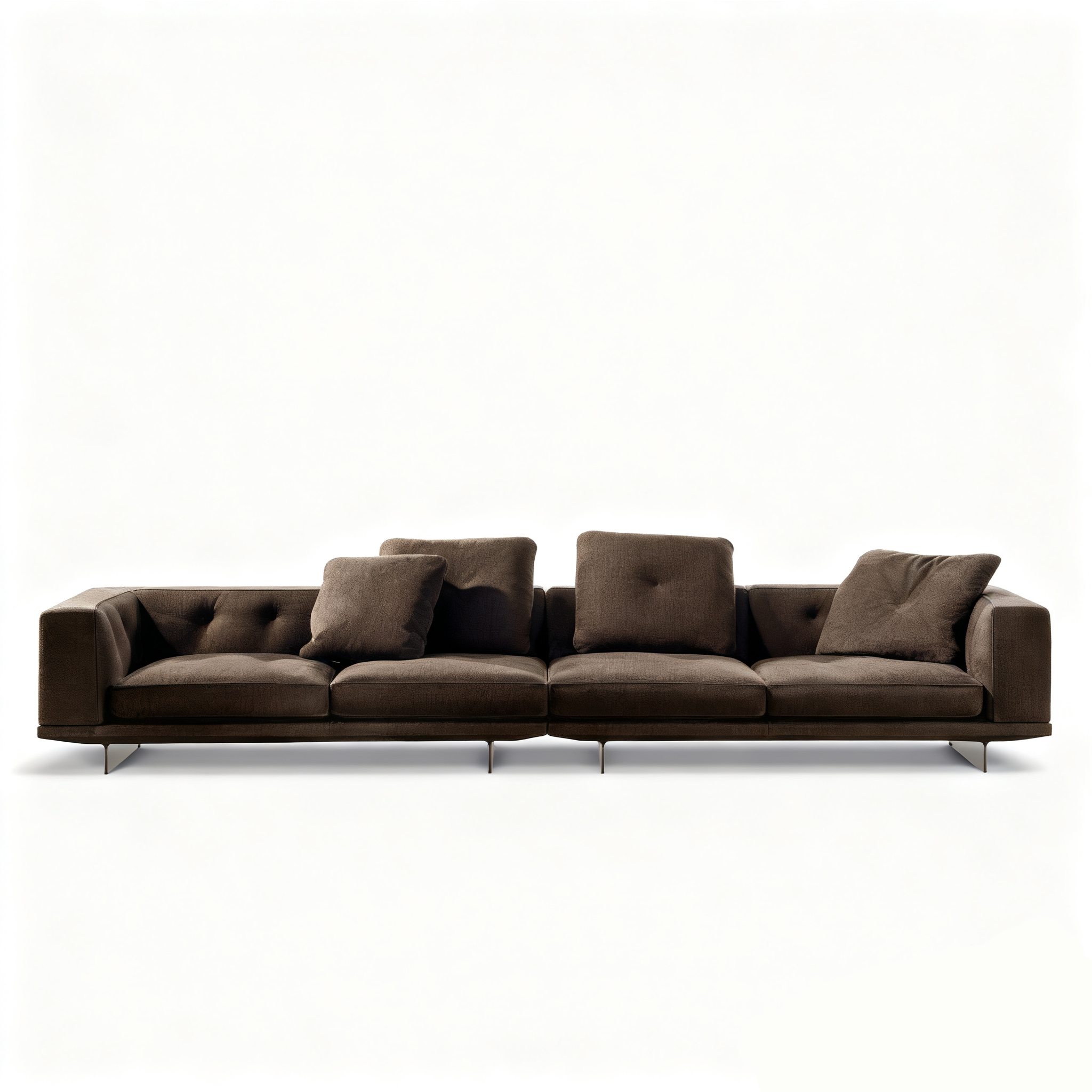 Floating Modular Sofa with Certified Goose Down Cushions and Couture Stitching
