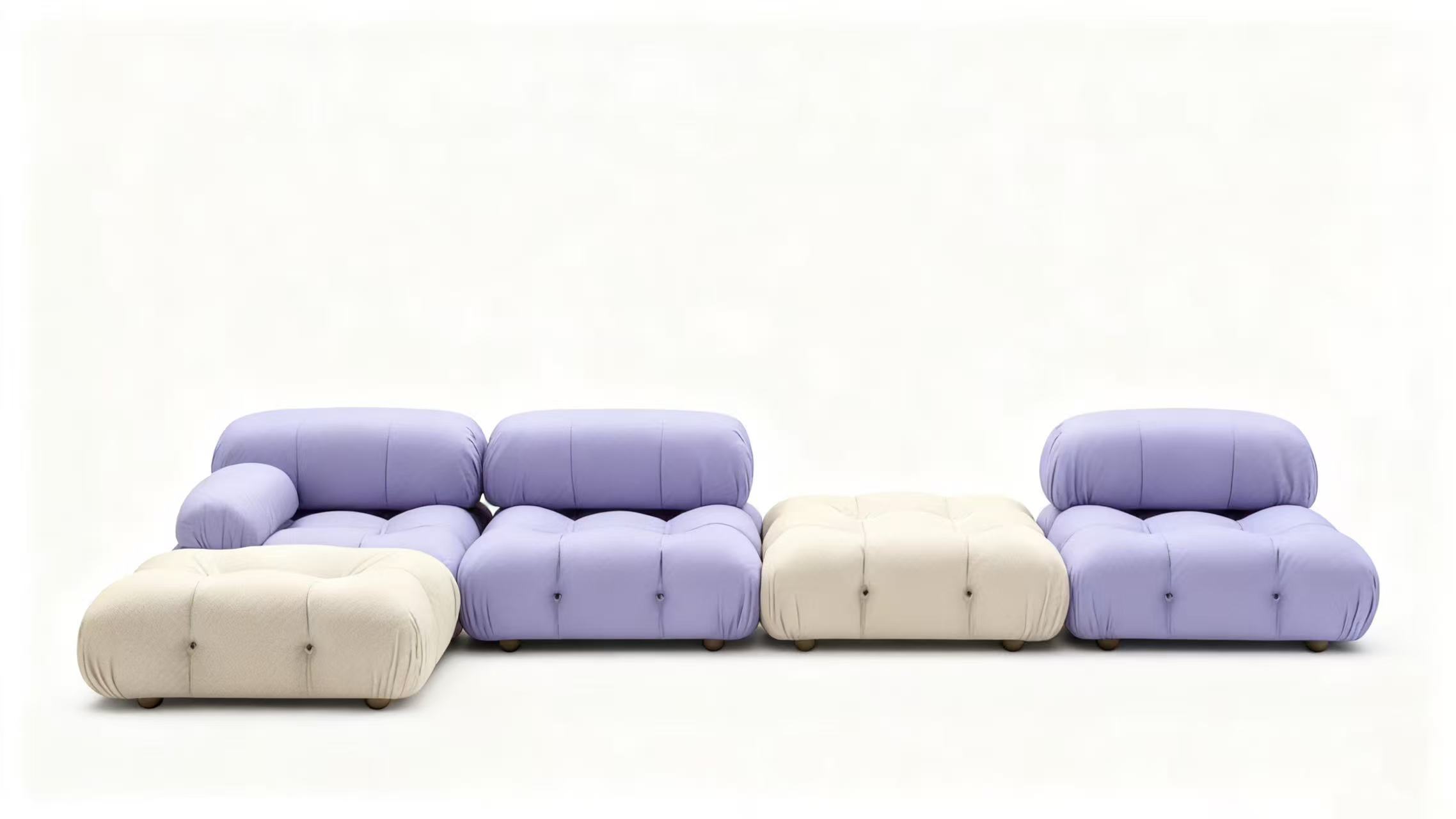 5 Seater Sustainable Iconic Design Modular Sofa with Biodegradable S-Wave Fabric