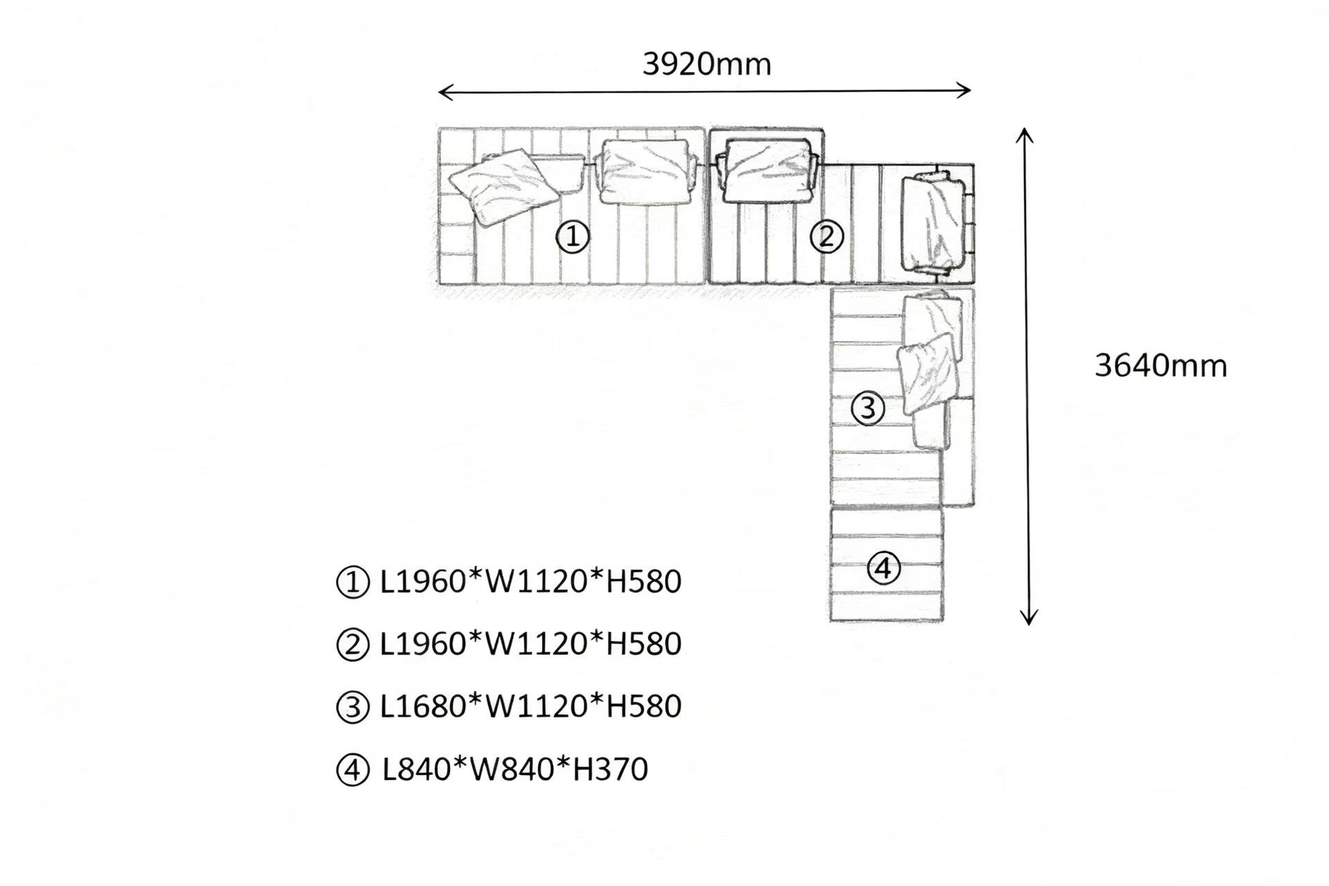Luxury Modular Sofa with Dual Cushion Systems & Bronze Aluminum Base