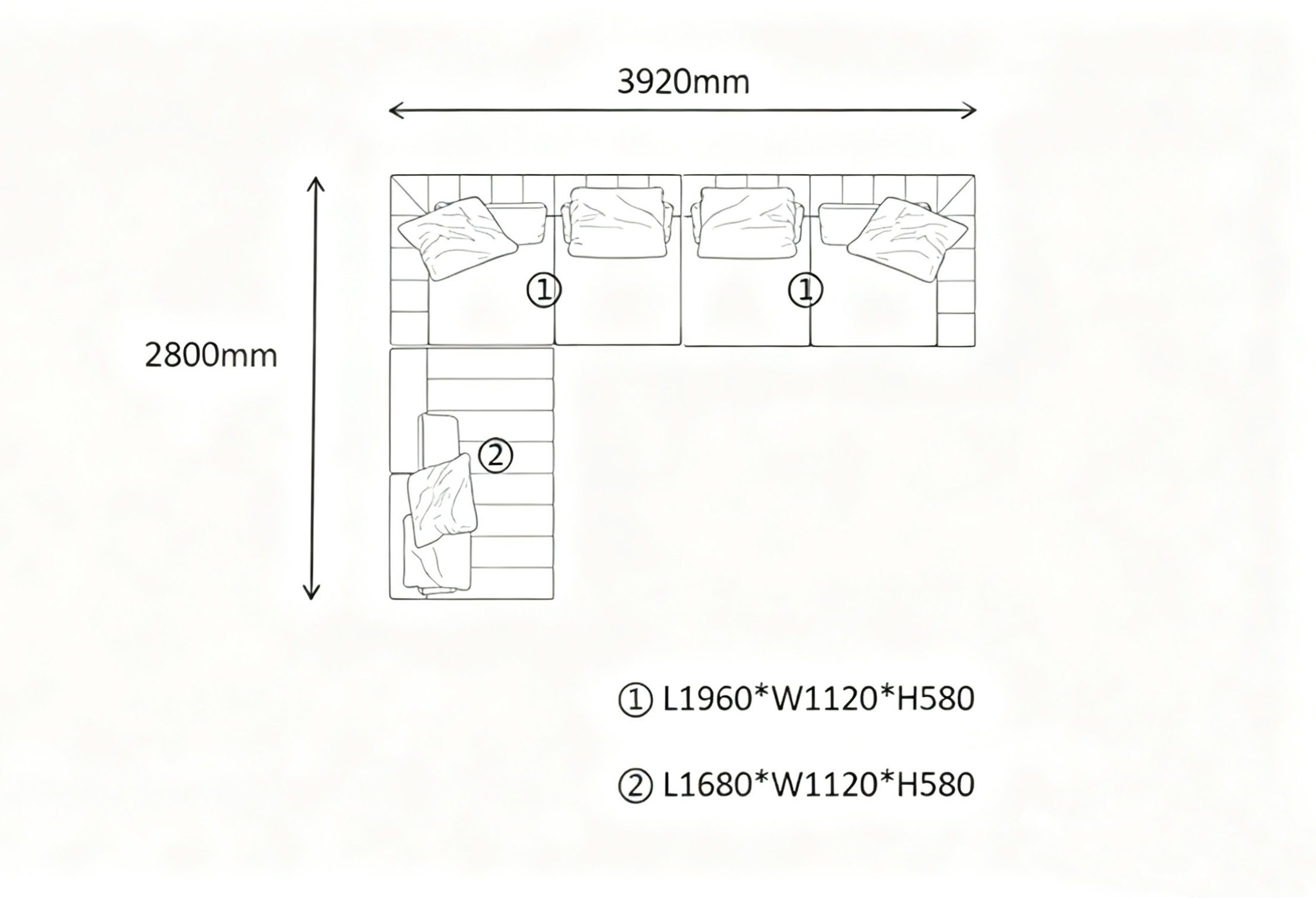 Luxury Modular Sofa with Dual Cushion Systems & Bronze Aluminum Base