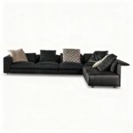 Luxury Modular Sofa with Dual Cushion Systems & Bronze Aluminum Base