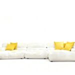 Contemporary Chesterfield Style Modular Sofa with Ottoman