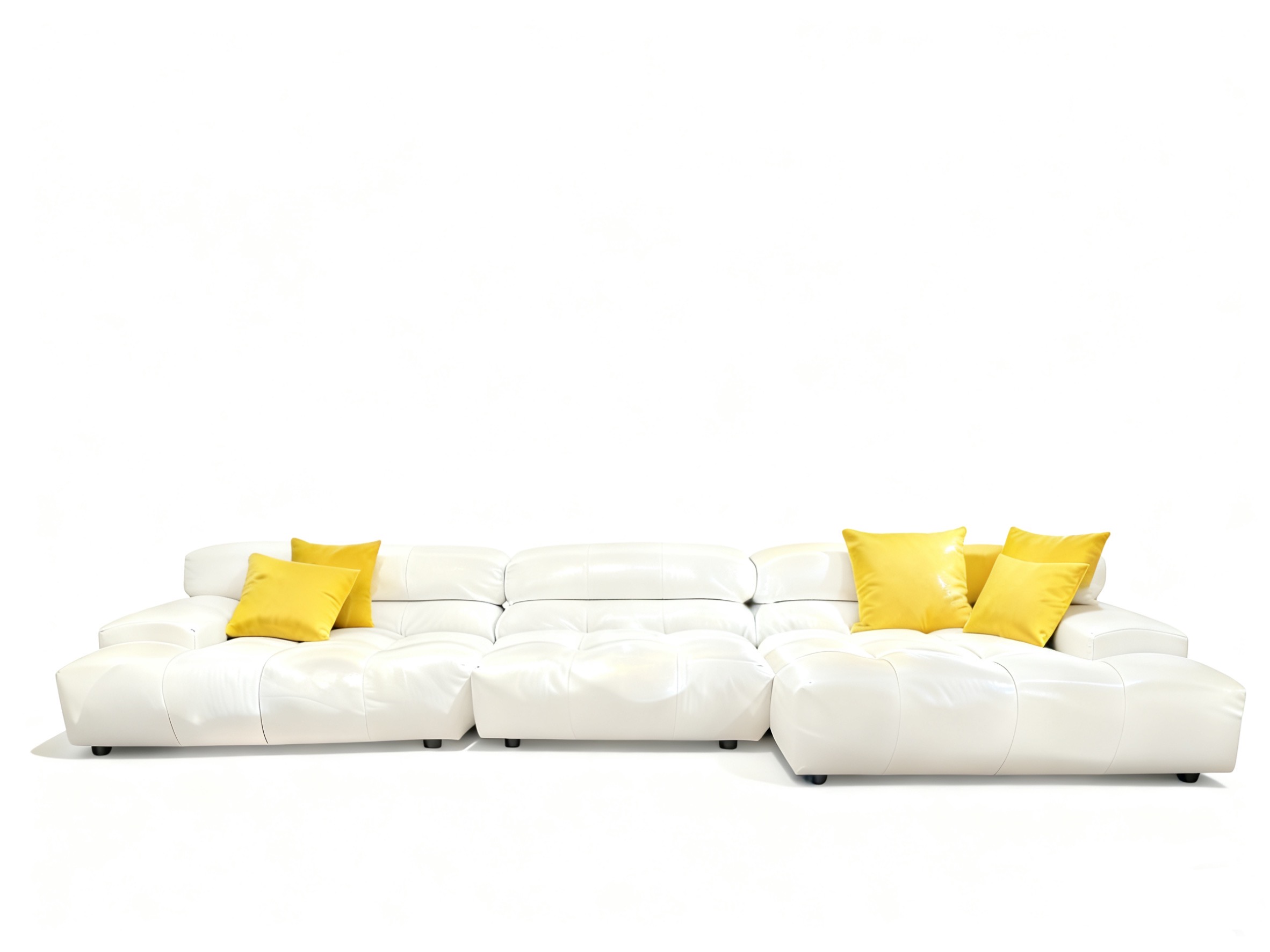 Contemporary Chesterfield Style Modular Sofa with Ottoman
