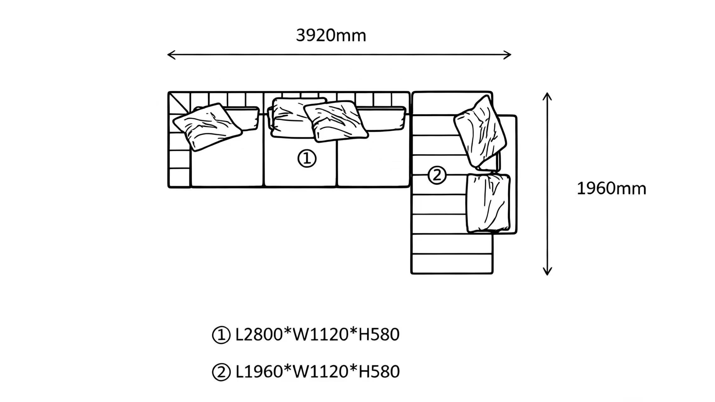 Luxury Modular Sofa with Dual Cushion Systems & Bronze Aluminum Base