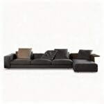 Luxury Modular Sofa with Dual Cushion Systems & Bronze Aluminum Base