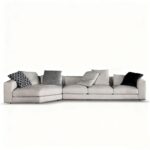 Luxury Modular Sofa with Dual Cushion Systems & Bronze Aluminum Base