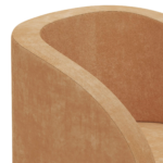 Curved Back Modern Upholstered Accent Chair in Beige Suede Fabric