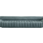 Sculptural Deconstructed Leather Sofa with Floating Elements and Artistic Quilting