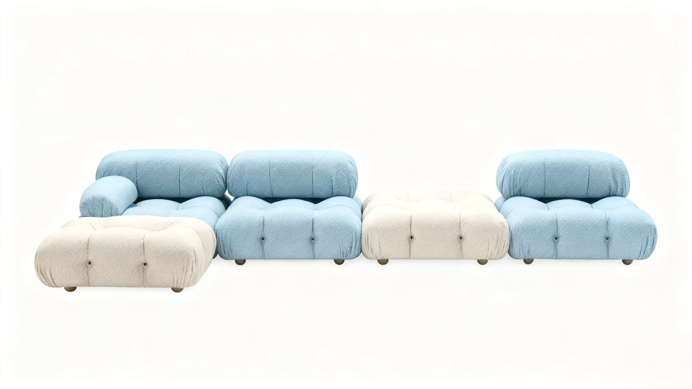 5 Seater Sustainable Iconic Design Modular Sofa with Biodegradable S-Wave Fabric