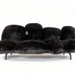 Plush Ecological Fur Sofa with Floating Powder Puff Cushions and Gellyfoam Comfort