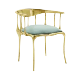 Gold Metal Frame Chair Black Velvet Seat Modern Accent Seating