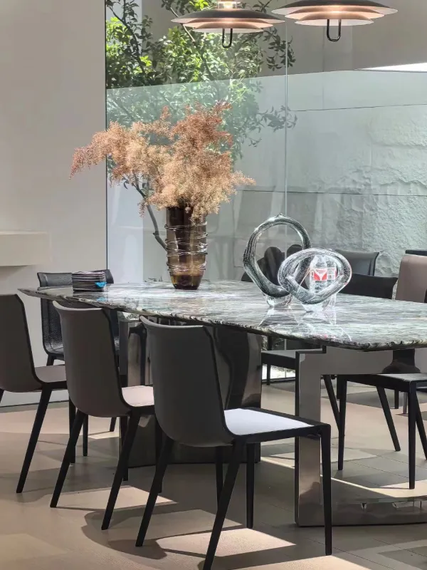 Brown Faux Leather Upholstered Black Metal Frame Modern Dining Chair