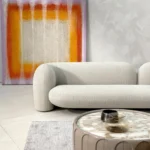 Sculptural Wooden Round Coffee Table & Side Table Set