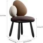 Two-Tone Cushion Chair Black Frame Curved Legs Modern Accent Seating