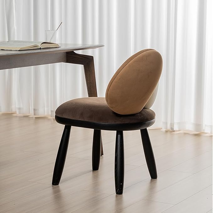 Two-Tone Cushion Chair Black Frame Curved Legs Modern Accent Seating