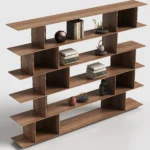 Asymmetric Wooden Multi Tier Open Display Shelf Bookcase